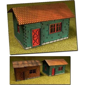 Modelová železnice chatky 2ks Proses PLS-004