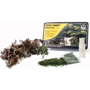 Modelová železnice listnaté stromy středně zelené stavebnice Woodland Scenics F1664