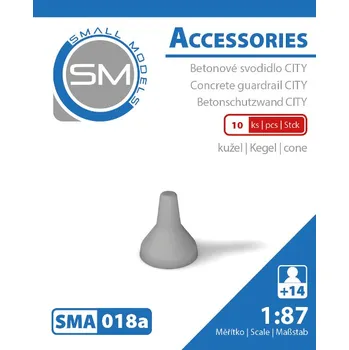 Modelová železnice betonové svodidlo CITY - kužel (10 ks) Small Models 018a