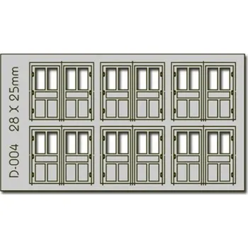 Modelová železnice dvojité dveře 28 x 25 mm 6ks Proses PD-004