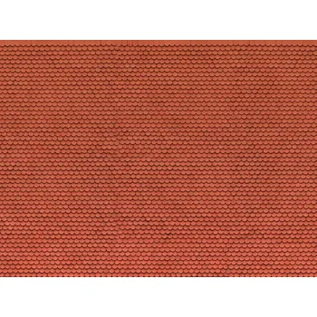 Modelová železnice 3D střešní tašky bobrovky červené Noch 56690