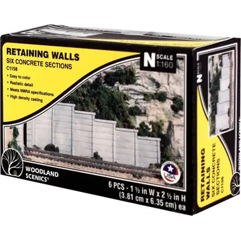 Modelová železnice opěrná zeď dřevěná Woodland Scenics C1160