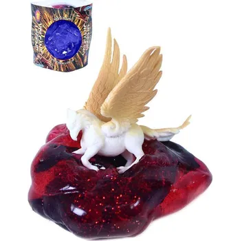 Sliz vulkán zábavná hmota s figurkou různé barvy v krabičce