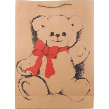 Deštník Taška velká dárková Medvídek 31x42x10cm papírová natur