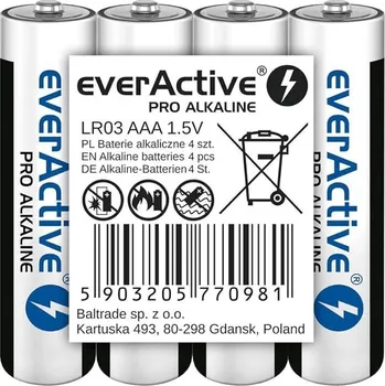 Článková baterie everActive AAA LR03 1,5 V - 4ks