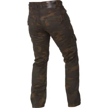 Moto kalhoty Ayrton Camino kevlarové jeansy, hnědé camo kevlarky na motorku 32/30