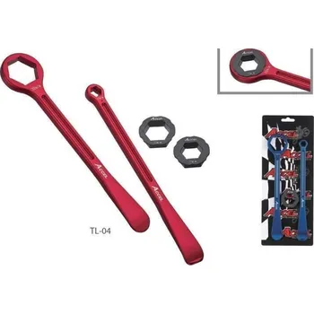 Nářadí na motocykly ACCEL sada montpáky (23+24cm) ALU7075 kované, s klíčem 10,12,22,27,32 mm barva zlatá