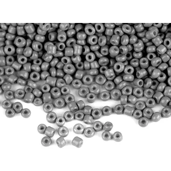 Korálek Rokajl 12/0 neprůhledný světle šedá - 25g