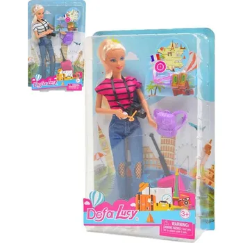 Panenka Defa Lucy cestovatelka 29cm s kufrem a doplňky 2 barvy v krabici