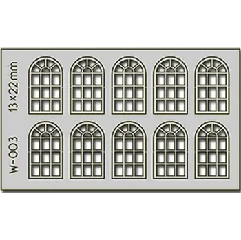 Modelová železnice okna 13 x 22 mm 10ks Proses PW-003