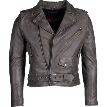 Pánský křivák Pánská Kožená Bunda Křivák Brando Brown Brixton Hnědá Velikost: L