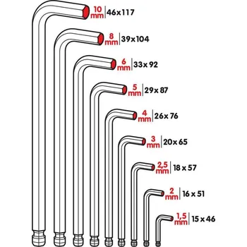 Auto-moto Sada exagonálních klíčů 9 ks – šestihrany