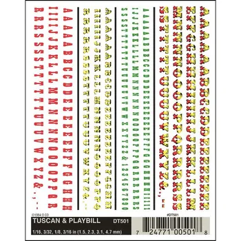 Modelová železnice propisot písmena Tuscan & Playbill Woodland Scenics DT501