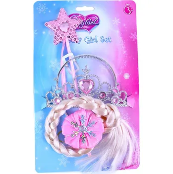 Karnevalový doplněk Rappa Sada princezna růžová s copem