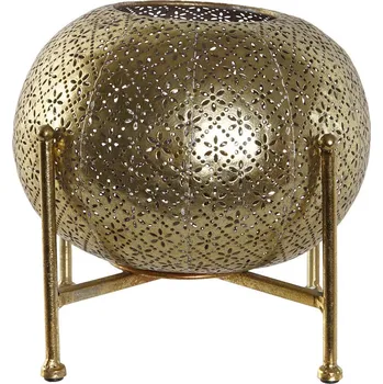 Svíčka Svícen Home ESPRIT Orientální Kov Sklo Zlatá (24 x 20 x 24 cm)