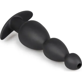 Sinner Gear Long Hollow Silicone Butt Plug, černý anální tunel 19 x 1,5–4,8 cm