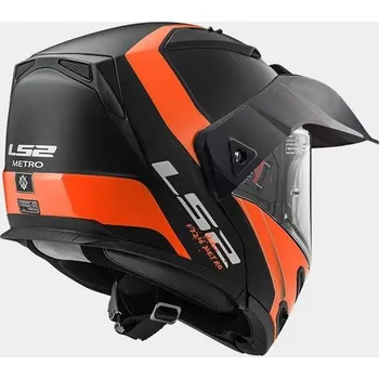 Helma na motorku LS2 FF324 METRO EVO RAPID Matt Black Orange, černá oranžová výklopná helma na motorku S