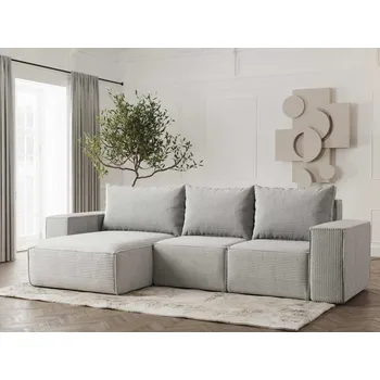 Sedací souprava Rohová sedačka do L Lea - Světle šedá 110