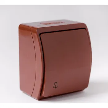 vypínač K101 hnědá Ovládač zapínací se znakem zvonek, řazení 1/0 VIPLAST 20110150