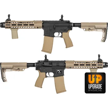 Airsoftová zbraň E&C CQB Machine MOD-2 UPGRADE, Kestrel ECU, 2 zásobníky- černá/TAN