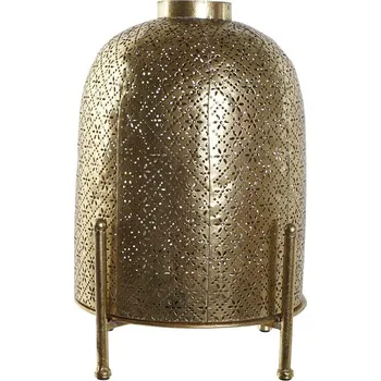 Svíčka Svícen Home ESPRIT Orientální Kov Sklo Zlatá (24 x 33 x 24 cm)