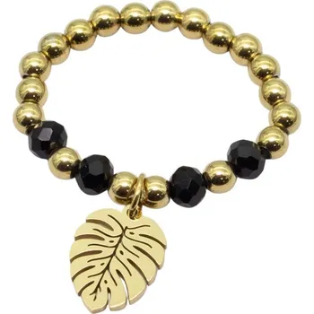 Prsten Mareb Prstýnek z chirurgické oceli list Monstera