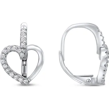 Módní doplněk Brilio Silver Romantické stříbrné náušnice srdíčka EA29 + 2 měsíce na vrácení zboží