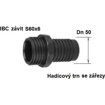 Fitinka Šroubení s trnem S100x6 IBCM 60 mm PP