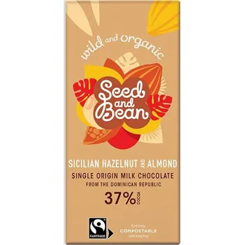 Čokoláda BIO mléčná čokoláda s chutí lískových oříšků a mandlí 37% 85g