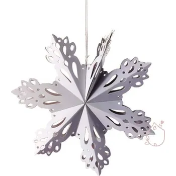Vánoční dekorace Vločka z papíru bílá