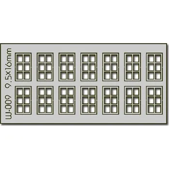 Modelová železnice okna 9.5 x 16mm 14ks Proses PW-009