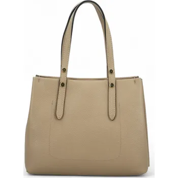 Kabelka Trendová dámská kožená kabelka přes rameno Mora, taupe