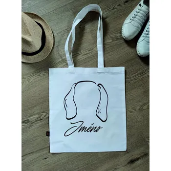 Nákupní taška Dodík látková taška Pes uši 26, 38x42cm