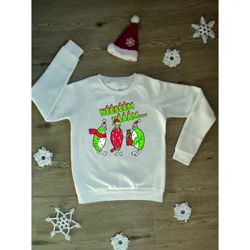 Dámská mikina Dámská mikina Vánoce Tučňáci koledníci Barva skladem: Bílá, Velikost: M