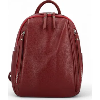 Městský batoh Luxusní dámský kožený batůžek Delami Mstislav, tmavě červený