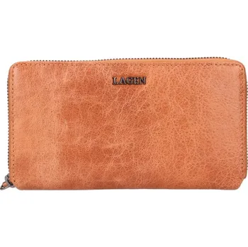 Peněženka Lagen dámská kožená peněženka hnědá apricot LG-7654 APRICOT