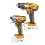 Ingco COSLI230708 sada aku strojů - vrtací šroubovák a rázový utahovák vč. 2ks baterie a nabíječky