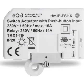 vypínač Homematic IP Spínací akční člen se vstupem pro tlačítko - 16 A, skrytá montáž - HmIP-FSI16