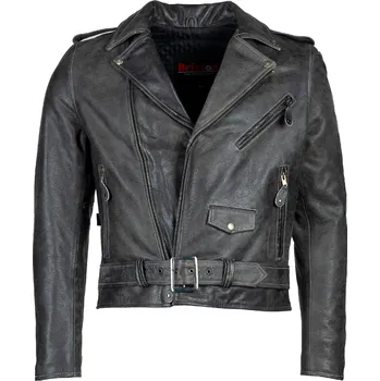 Pánský křivák Pánská Kožená Bunda Křivák Brando Grey Brixton Šedá Velikost: L