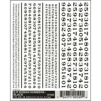 Modelová železnice propisot čísla Roman černá Woodland Scenics DT509