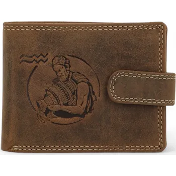 Trendy pánská kožená peněženka Diviley Vodnář Tewry, hnědá