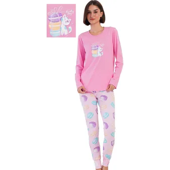 Dámské pyžamo Růžové i duhově barevné pyžamo pro ženy či dívky s marokánky pro mlsné kočičky 1B2188 růžová s