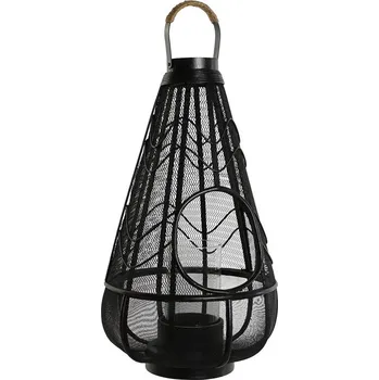 Svíčka Svícen Home ESPRIT Koloniální styl Kov Černá (28 x 50 x 28 cm)