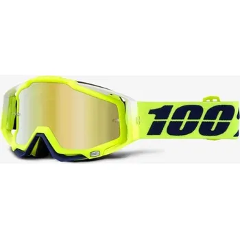 Motocyklové brýle MX brýle 100% Racecraft Tanaka zlaté chrom plexi + čiré plexi + chránič nosu +20 strhávaček