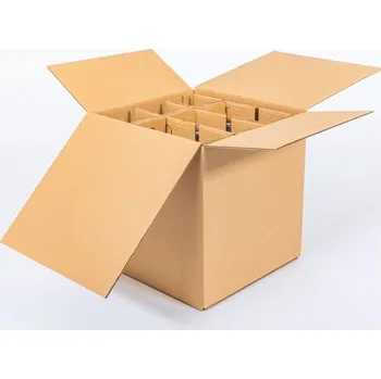 Jednorázové nádobí Krabice na víno 9 lahví (s vložkou) 353x342x370 mm 5VVL EB 580g/m2 hnědá FSC Mix - paleta 50 ks
