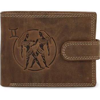 Peněženka Trendy pánská kožená peněženka Diviley Blíženci Tewry, hnědá