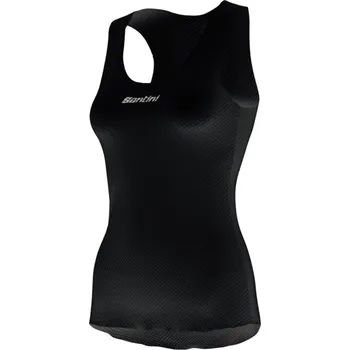 Pánské termo spodní prádlo Dámské funkční triko bez rukávů SANTINI Dry Black - M/L