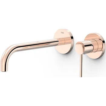 Vodovodní baterie TRES STUDY růžové zlato 24K umyvadlová nástěnná podomítková ramínko 237mm 26230002OP