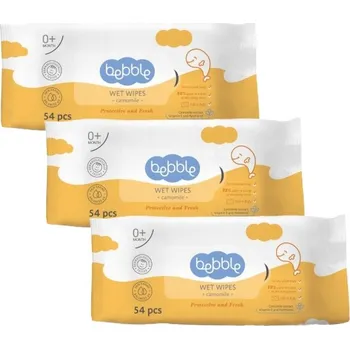Dětský vlhčený ubrousek Výhodné balení - Vlhčené čistící ubrousky s heřmánkem - 3x 54 ks