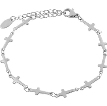 Náramek Troli Stylový ocelový náramek s křížky 18 cm + 2 měsíce na vrácení zboží